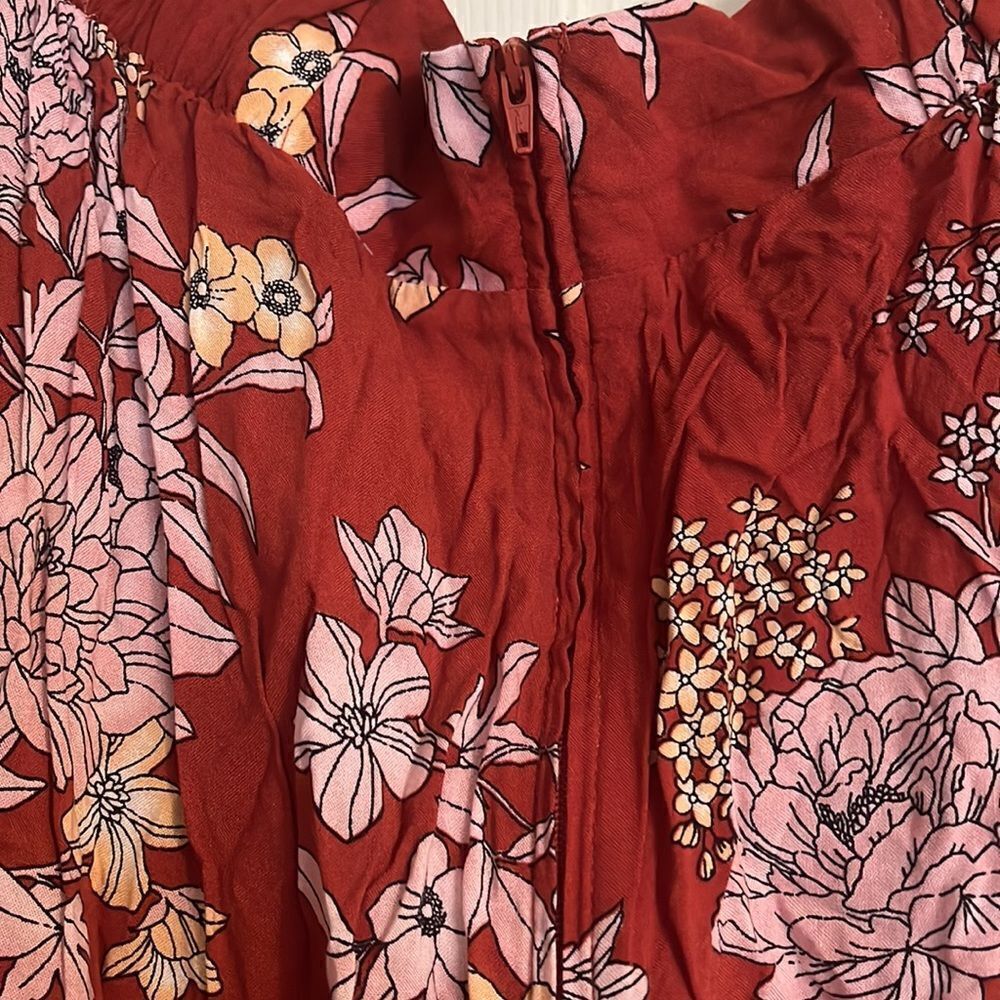 Torrid Floral Print Boho Hi-Lo Ruffle Maxi Skirt Contemporary Festival Feminine - Picture 14 of 16